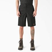 Loose Fit Flat Front Work Shorts, 13