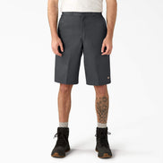 Loose Fit Flat Front Work Shorts, 13