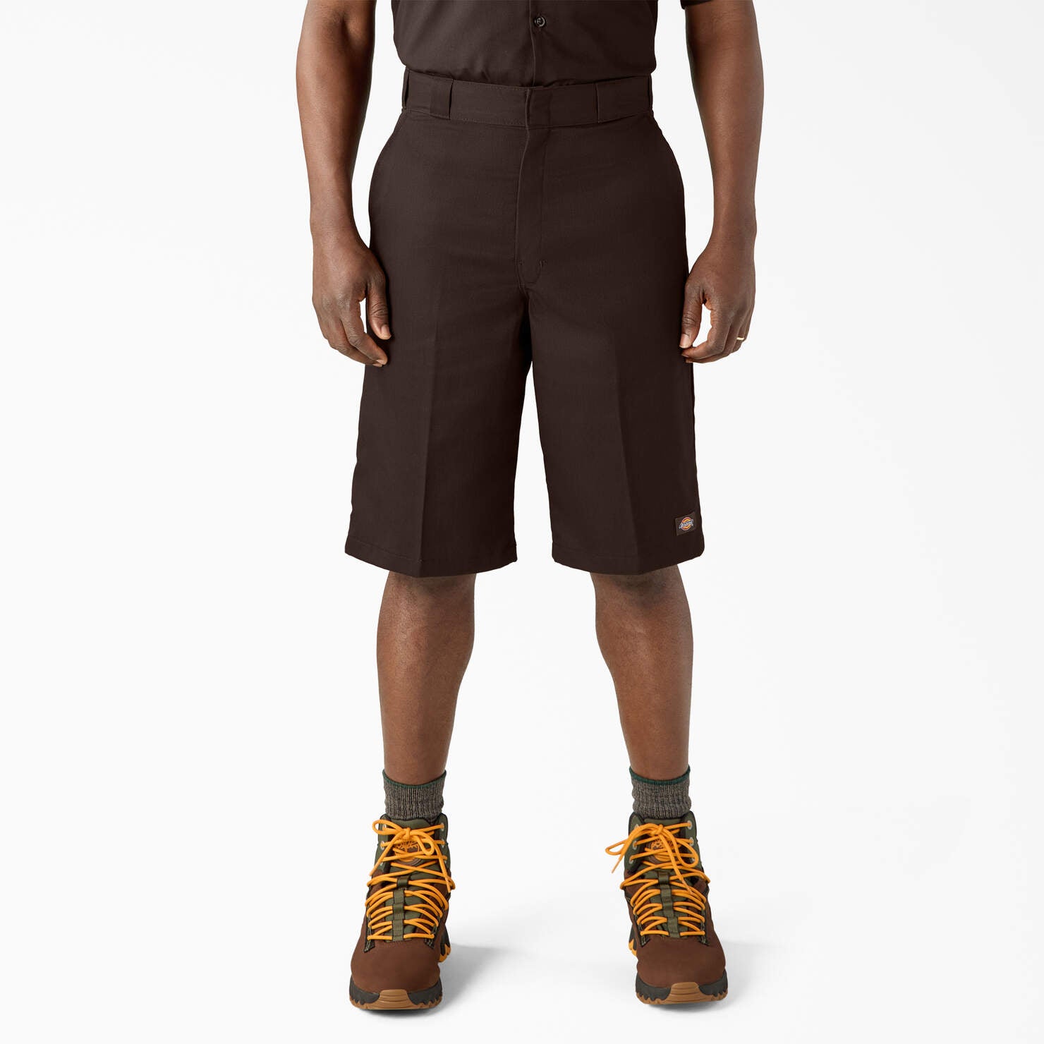 Loose Fit Flat Front Work Shorts, 13
