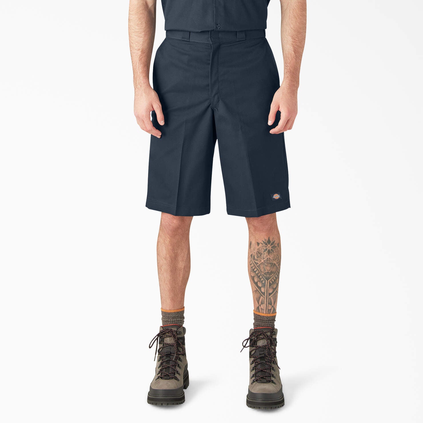 Loose Fit Flat Front Work Shorts, 13