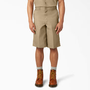 Loose Fit Flat Front Work Shorts, 13