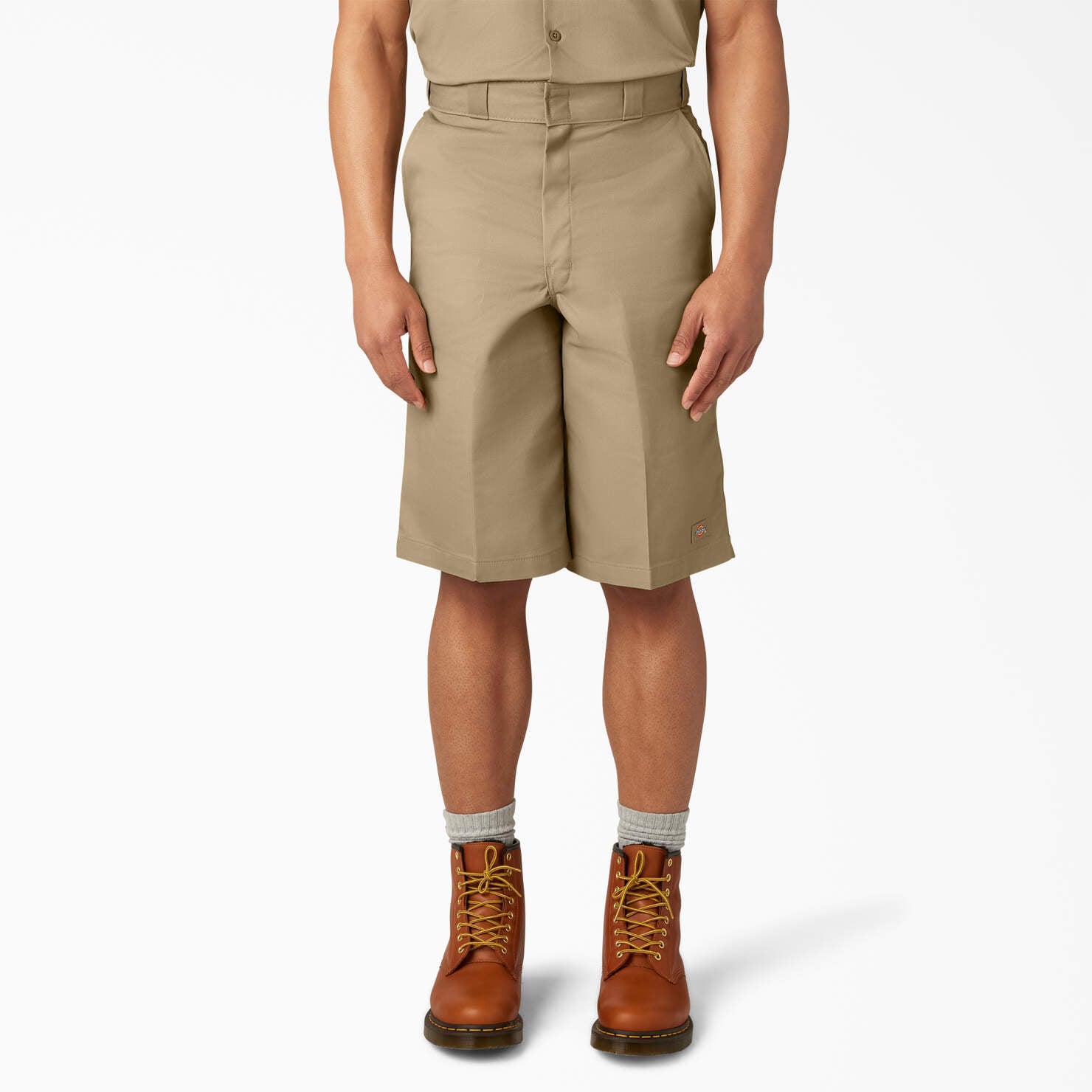 Loose Fit Flat Front Work Shorts, 13