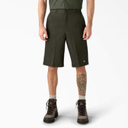Loose Fit Flat Front Work Shorts, 13