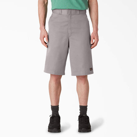 Loose Fit Flat Front Work Shorts, 13"