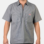 Short Sleeve Striped 1/2 Zip Shirts