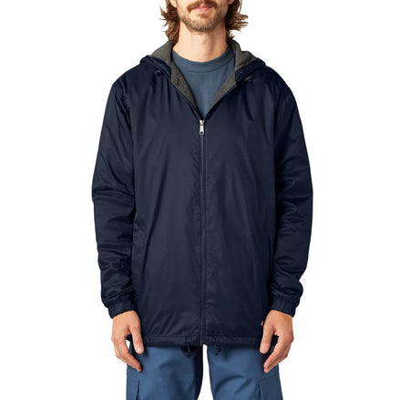 Fleece Lined Nylon Hooded Jacket