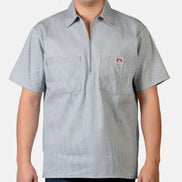 Short Sleeve Striped 1/2 Zip Shirts