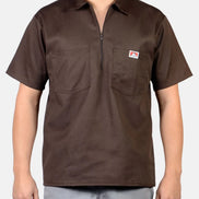 Short Sleeve Solid 1/2 Zip Shirt