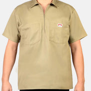 Short Sleeve Solid 1/2 Zip Shirt