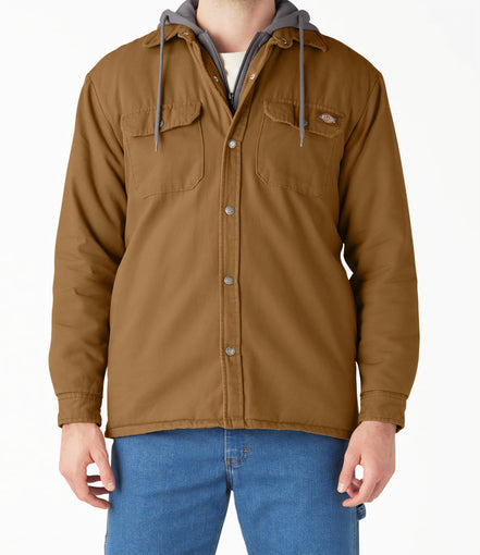 Style# TJ213  Water Repellent Duck Hooded Shirt Jacket