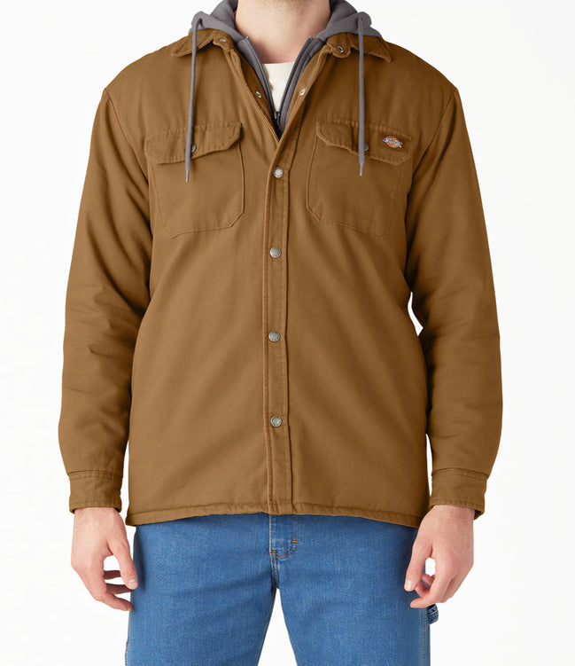 Style# TJ213  Water Repellent Duck Hooded Shirt Jacket