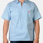 Short Sleeve Striped 1/2 Zip Shirts