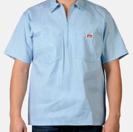 Short Sleeve Striped 1/2 Zip Shirts