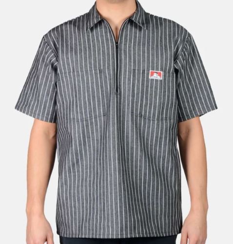 Short Sleeve Striped 1/2 Zip Shirts